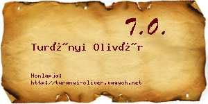 Turányi Olivér névjegykártya